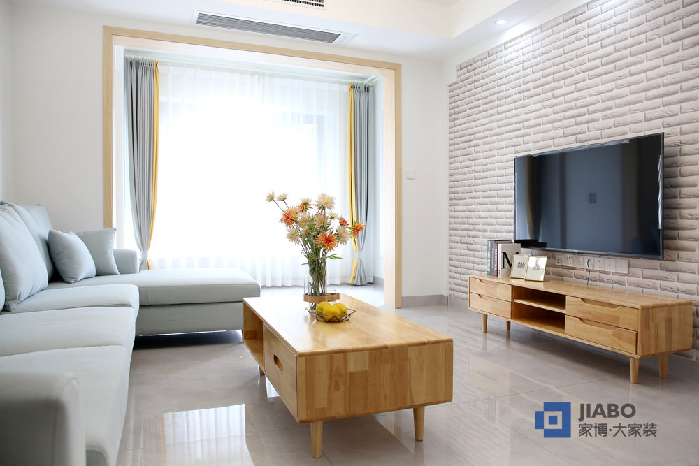 株洲誠發(fā)錦城95㎡三室兩廳裝修樣板間 1客廳.jpg