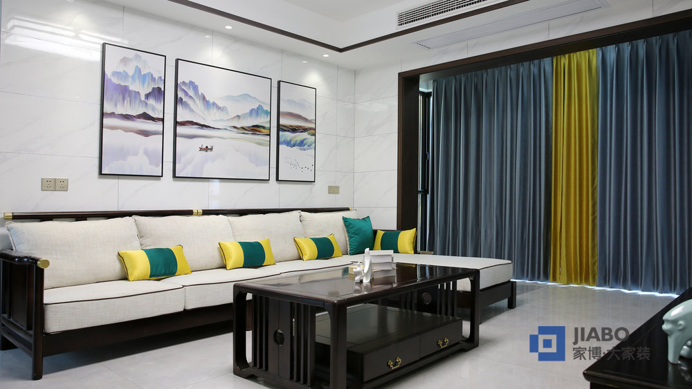 株洲桂花城121㎡三室兩廳裝修樣板間 1客廳.jpg