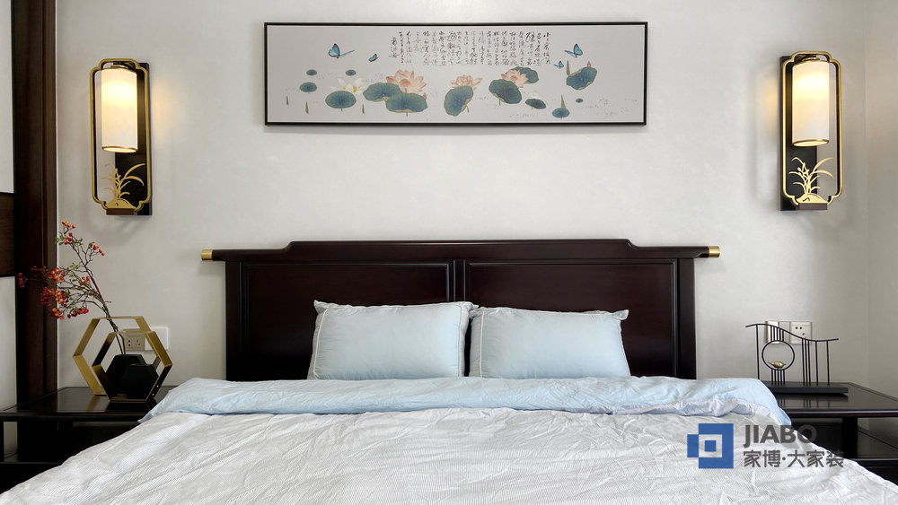 株洲望云體育新城新中式風(fēng)格裝修案例 7.1臥室墻頭背景.jpg